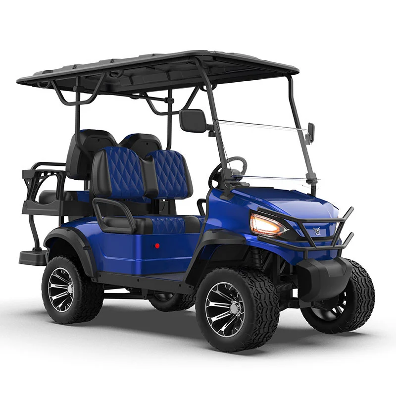 Vintage Vibes: Blue Lifted Golf Carts for a Nostalgic Twist on Classic Golfing