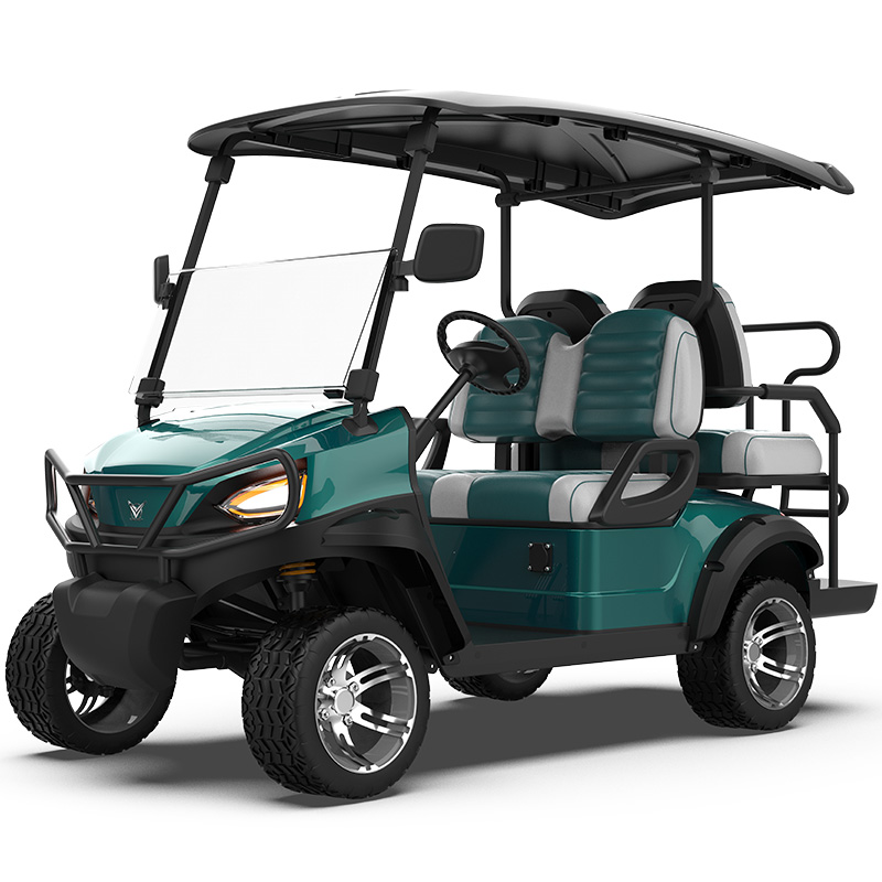 GGL 2+2 Seater Green Electric Lifted Golf Cart