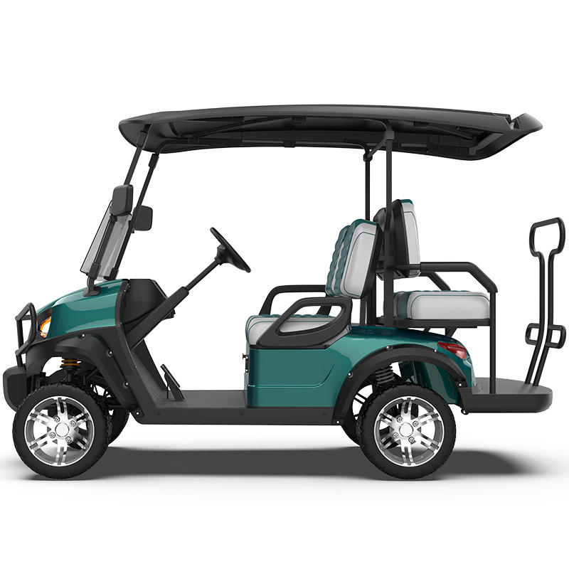 GGL 2+2 Seater Green Electric Lifted Golf Cart