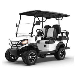 GGL 2+2 Seater White Lifted Golf Cart