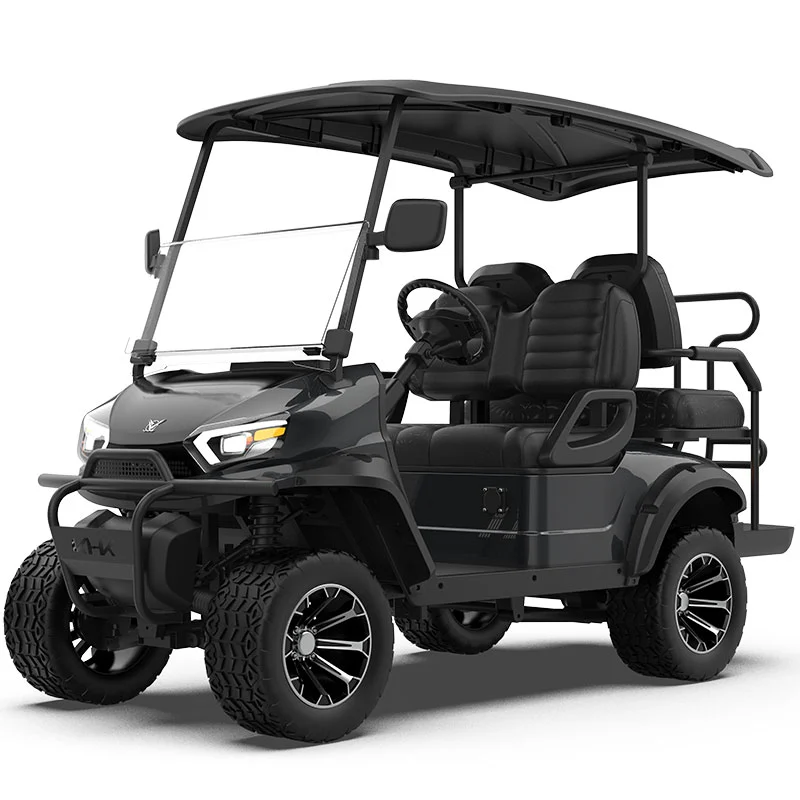 GRL 2+2 Seater Black Lifted Golf Cart