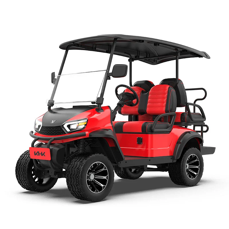 GRL 2+2 Seater Red Lifted Golf Cart