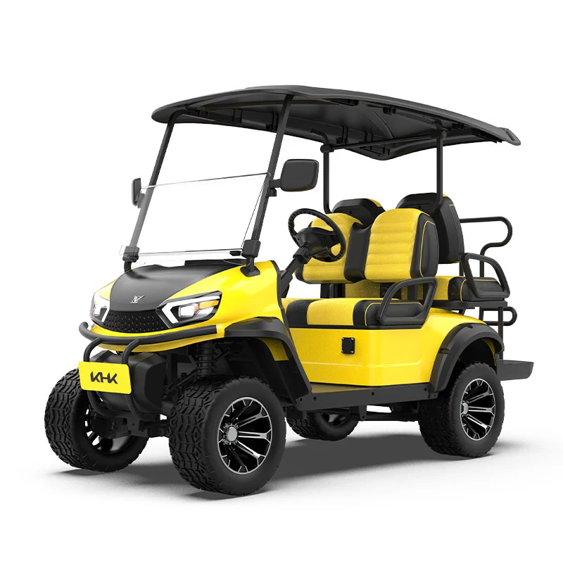 GRL 2+2 Seater Yellow Lifted Golf Cart