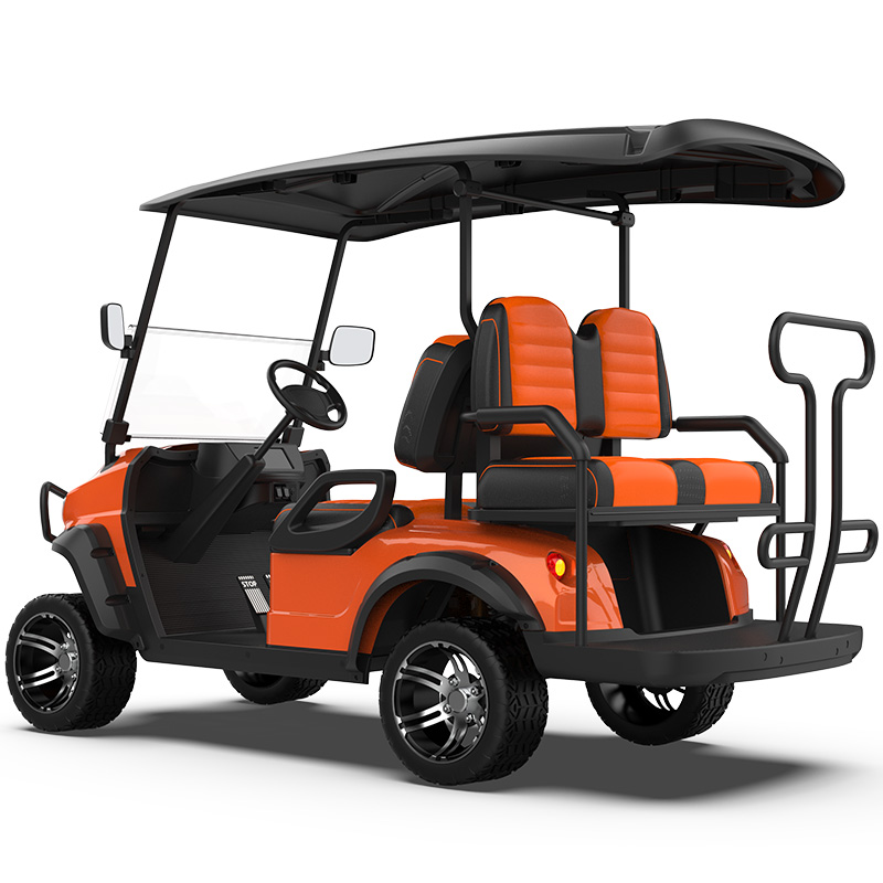 GML 2+2 Seater Orange Lifted Golf Cart