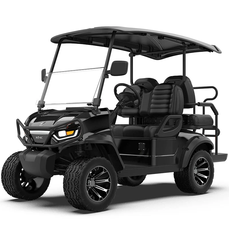 GQL 2+2 Seater Black Lifted Golf Cart
