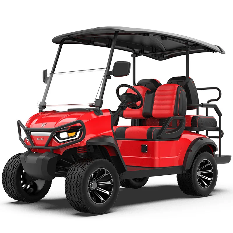 GQL 2+2 Seater Red Lifted Golf Cart