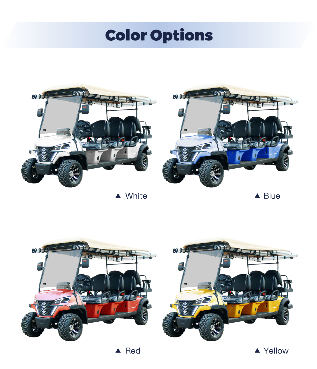 GEL 6+2 Seater Electric Lifted Golf Cart
