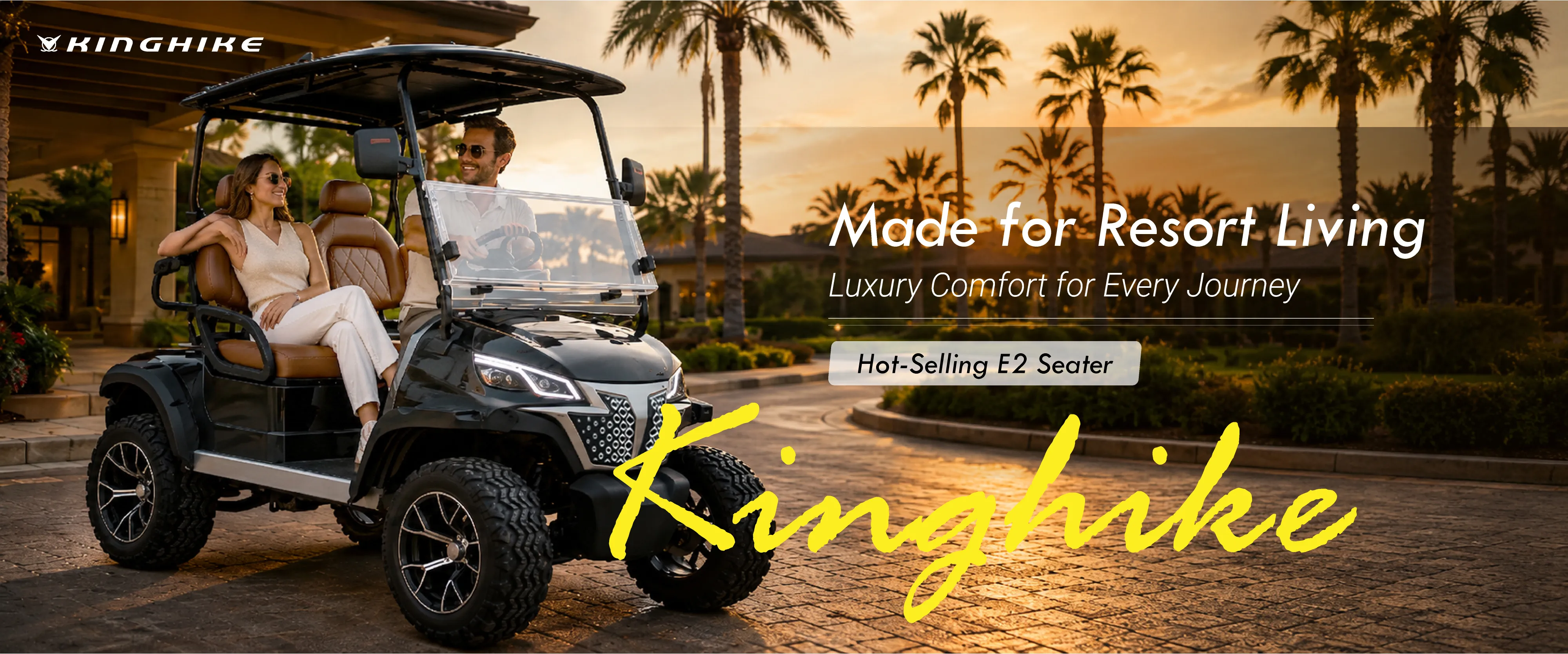 E 4 Seater Electric Lifted Golf Cart